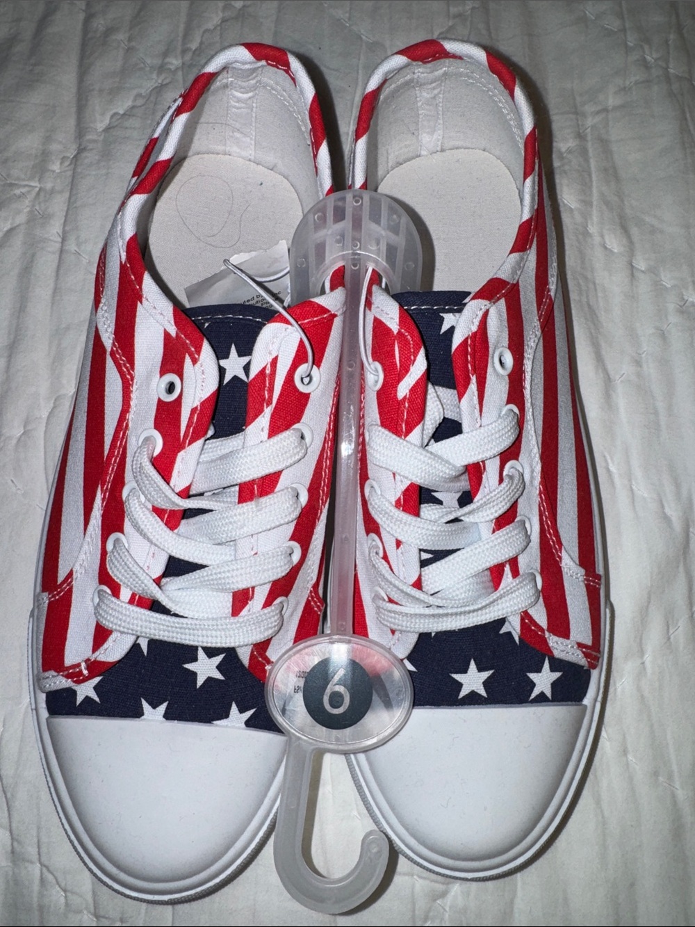Women's Stars & Stripes Canvas Sneakers - Red, White & Blue